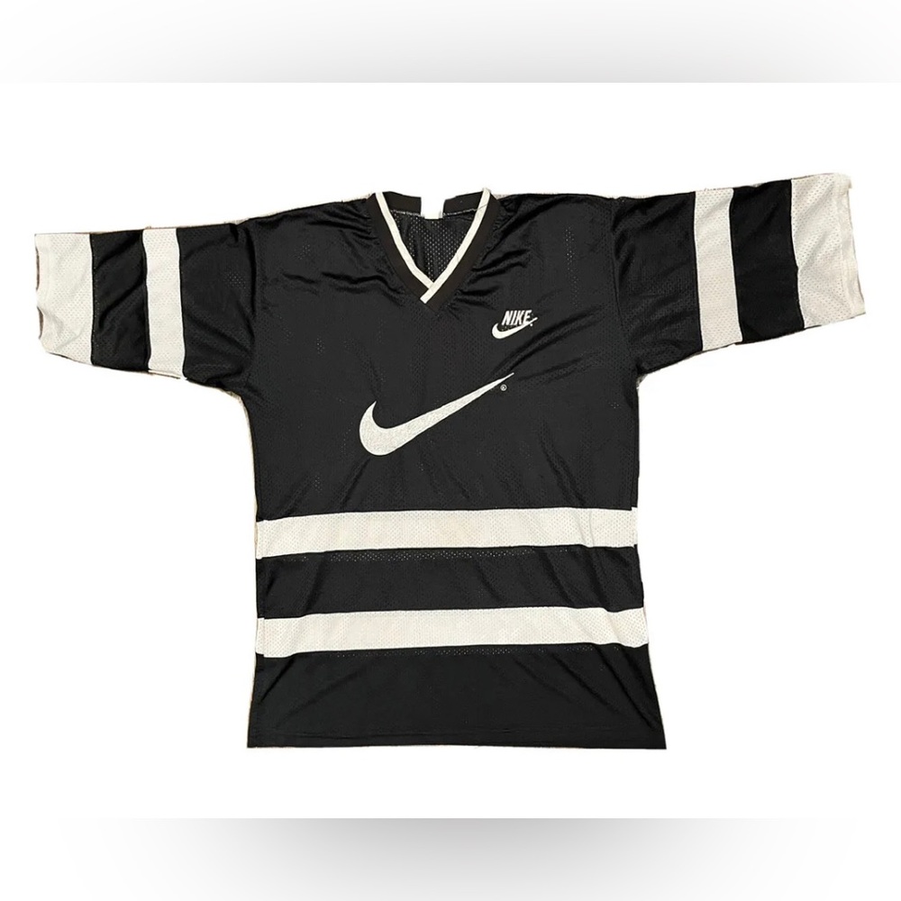 Mens Nike Team Sports Vintage 90’s Black and Silver Jersey Size XL Polyester